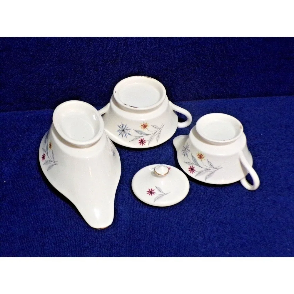 Vintage‎ Glamour by American Limogies USA Starflower MCM 3 Piece Serving Set